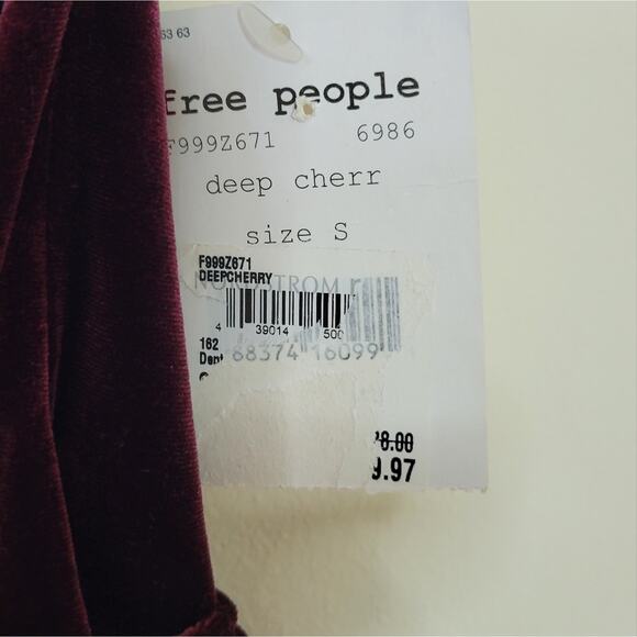 Free People Nightshade Velvet Halter Dress In Deep Cherry small - Picture 5 of 9